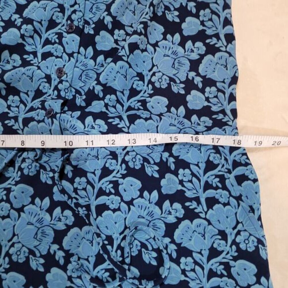 Cabi Java Blue Floral Drawstring Dress - Size Small - Picture 9 of 10